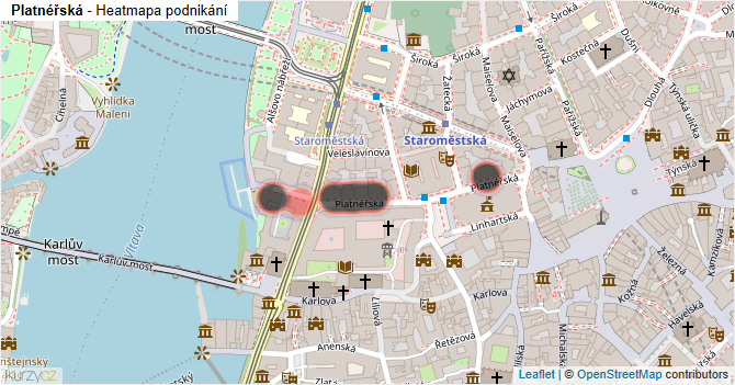 Platnéřská - mapa podnikání