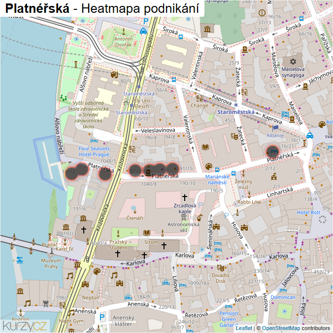 Mapa Platnéřská - Firmy v ulici.