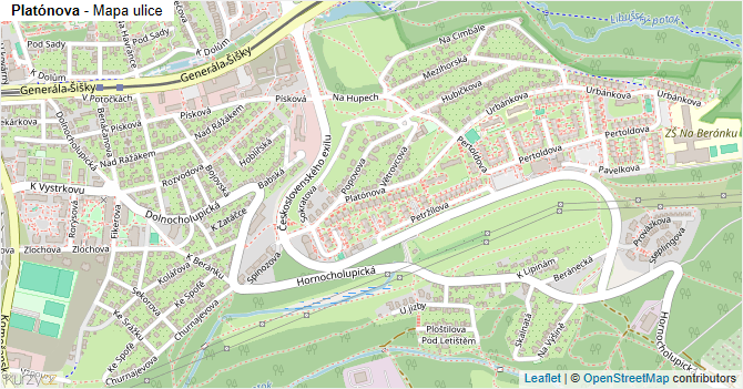 Platónova - mapa ulice