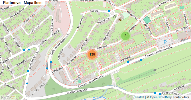 Platónova - mapa firem