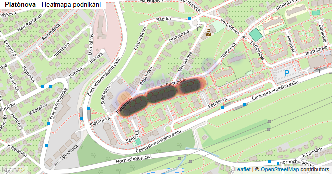 Platónova - mapa podnikání