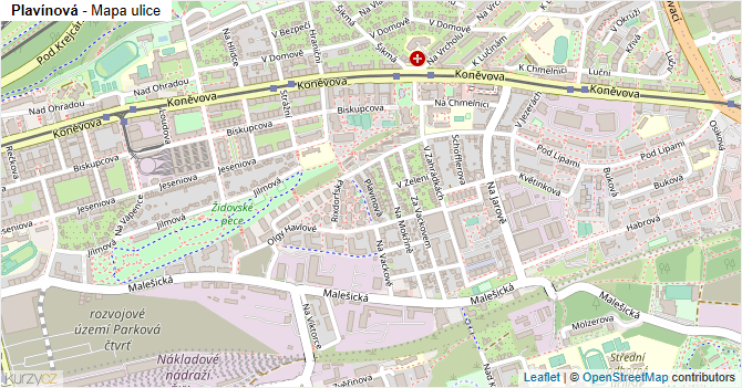 Plavínová - mapa ulice