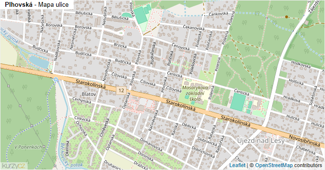 Plhovská - mapa ulice