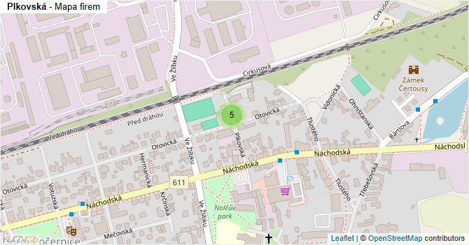 Plkovská - mapa firem