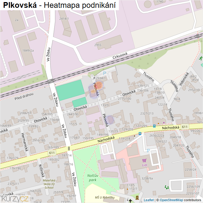 Mapa Plkovská - Firmy v ulici.