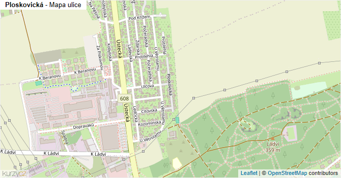 Ploskovická - mapa ulice