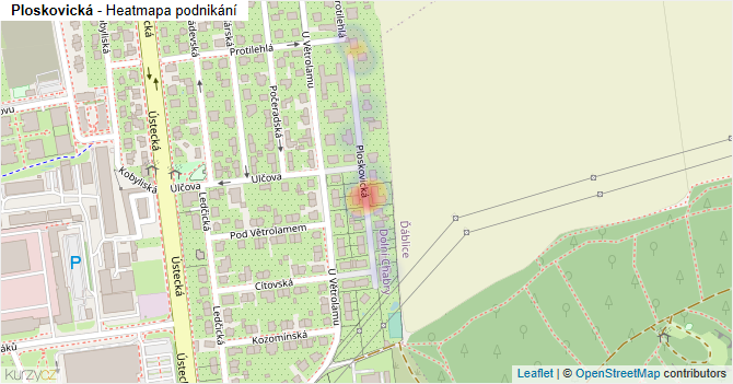 Ploskovická - mapa podnikání