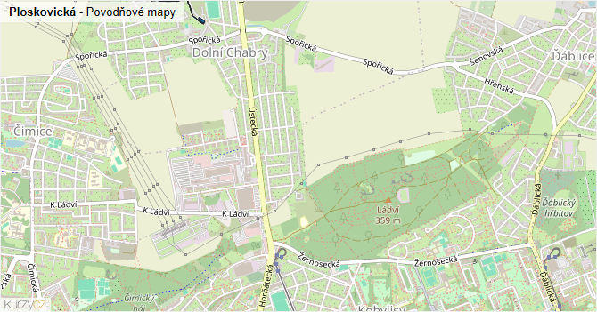 Ploskovická - záplavové mapy stoleté vody