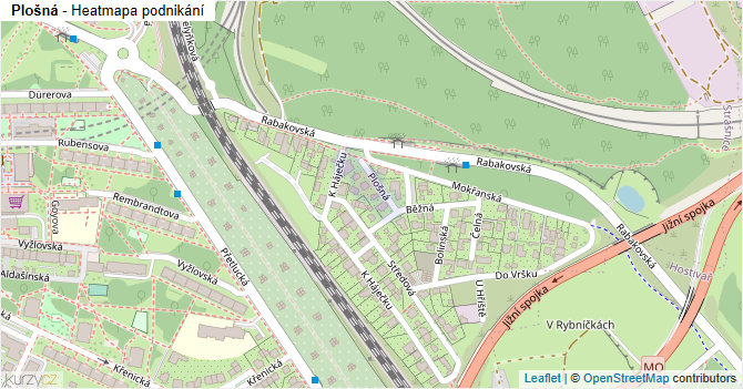 Plošná - mapa podnikání