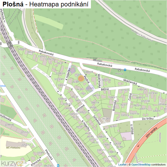 Mapa Plošná - Firmy v ulici.