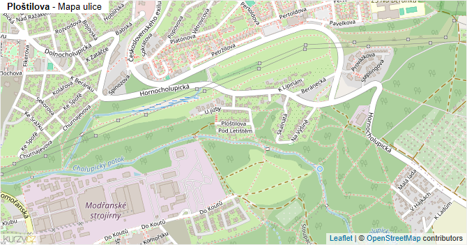Ploštilova - mapa ulice