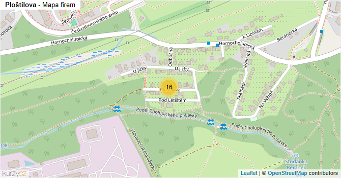 Ploštilova - mapa firem