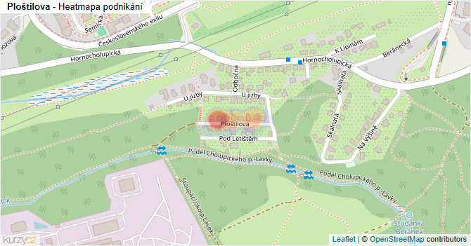 Ploštilova - mapa podnikání