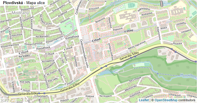 Plovdivská - mapa ulice