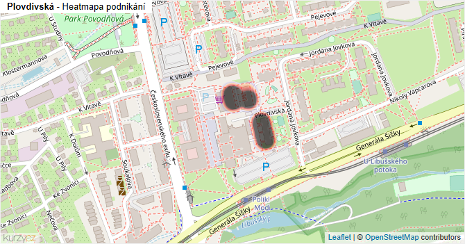 Plovdivská - mapa podnikání