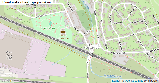 Plumlovská - mapa podnikání