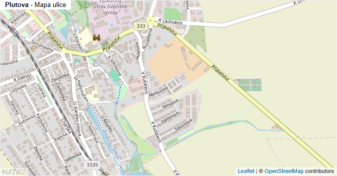 Plutova - mapa ulice