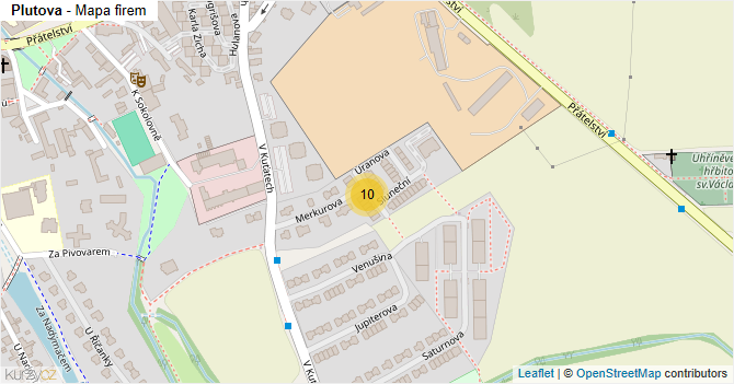 Plutova - mapa firem