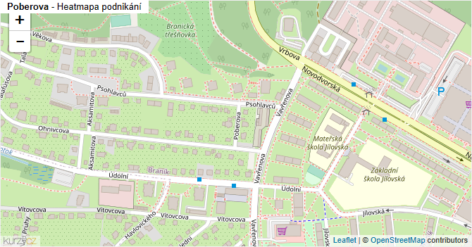 Poberova - mapa podnikání