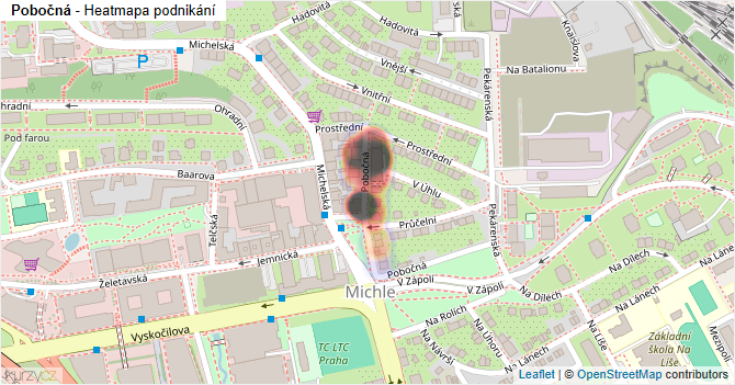 Pobočná - mapa podnikání