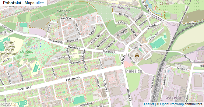 Pobořská - mapa ulice