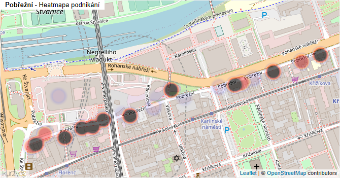 Pobřežní - mapa podnikání