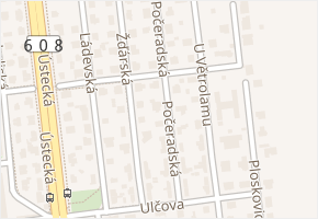 Počeradská v obci Praha - mapa ulice