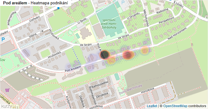 Pod areálem - mapa podnikání