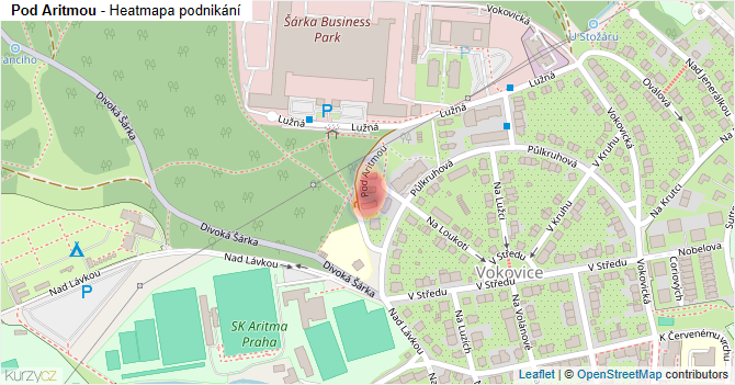 Pod Aritmou - mapa podnikání