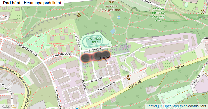 Pod bání - mapa podnikání