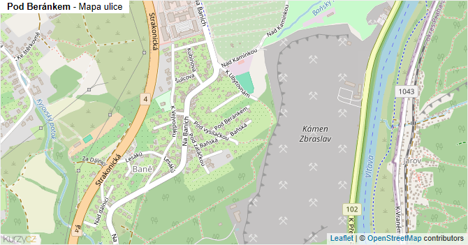 Pod Beránkem - mapa ulice
