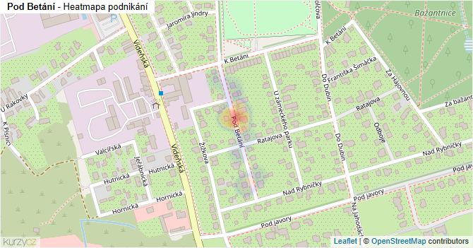 Pod Betání - mapa podnikání