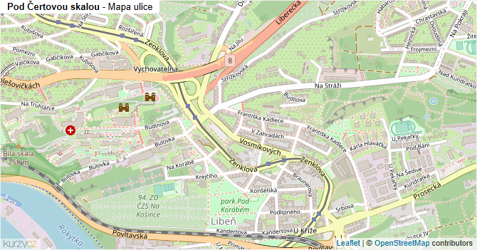 Pod Čertovou skalou - mapa ulice