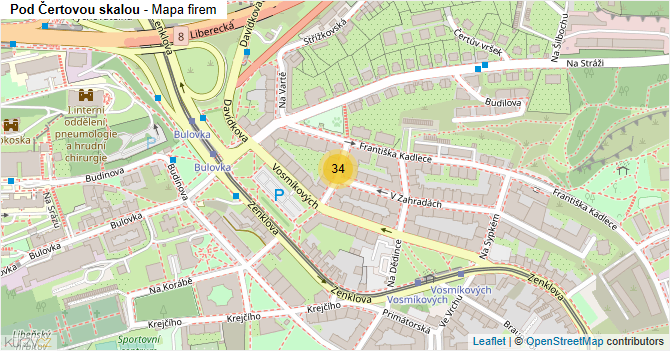 Pod Čertovou skalou - mapa firem