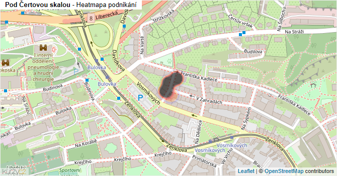 Pod Čertovou skalou - mapa podnikání