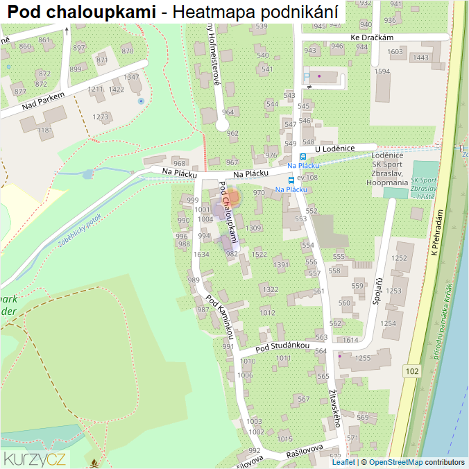 Mapa Pod chaloupkami - Firmy v ulici.