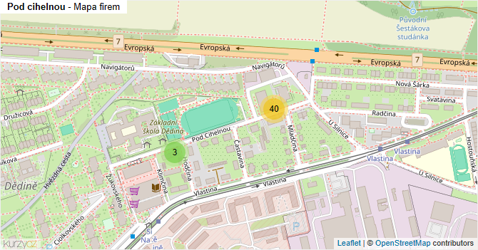 Pod cihelnou - mapa firem