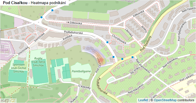 Pod Císařkou - mapa podnikání