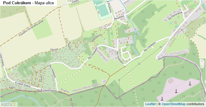 Pod Cukrákem - mapa ulice