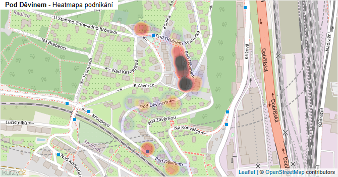 Pod Děvínem - mapa podnikání