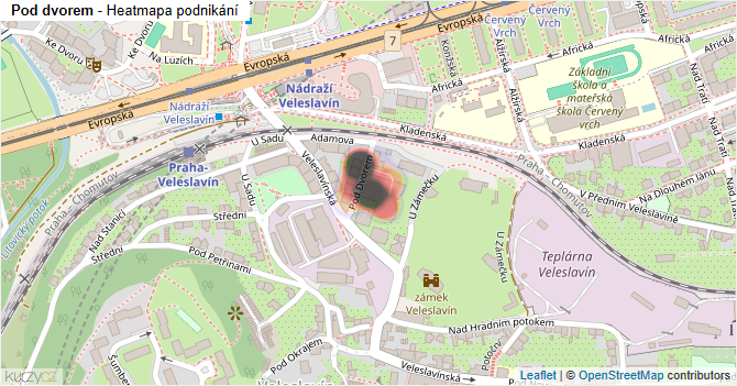 Pod dvorem - mapa podnikání