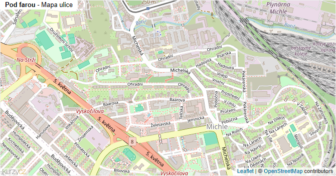 Pod farou - mapa ulice