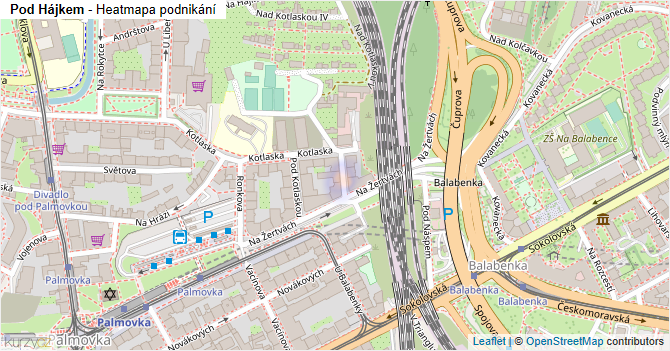 Pod Hájkem - mapa podnikání