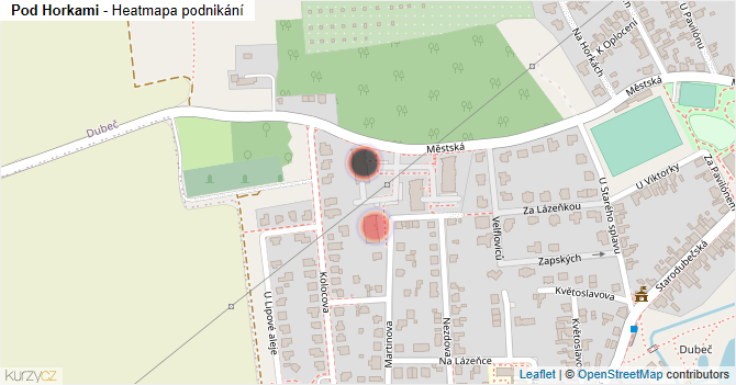 Pod Horkami - mapa podnikání