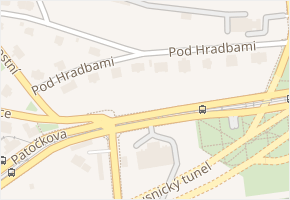 Pod hradbami v obci Praha - mapa ulice