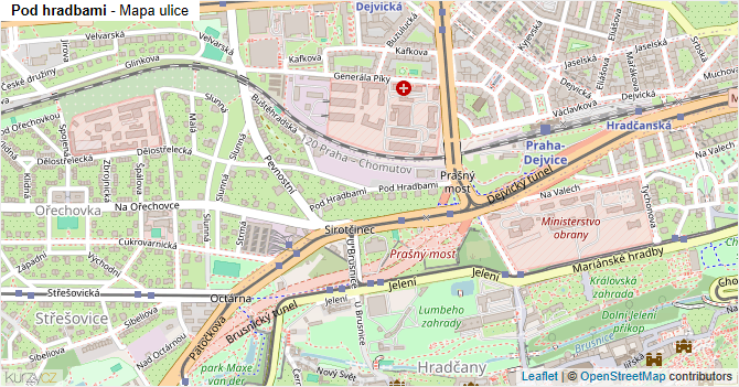 Pod hradbami - mapa ulice