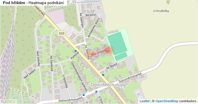 Pod hřištěm - mapa podnikání