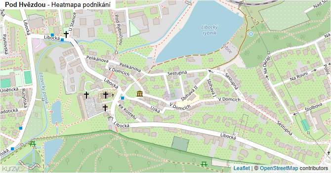 Pod Hvězdou - mapa podnikání
