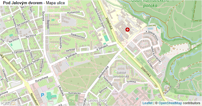Pod Jalovým dvorem - mapa ulice