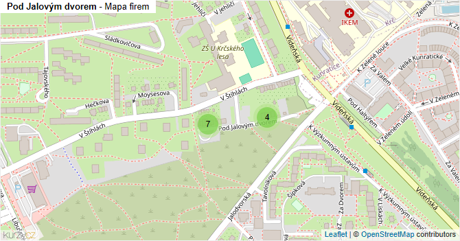 Pod Jalovým dvorem - mapa firem
